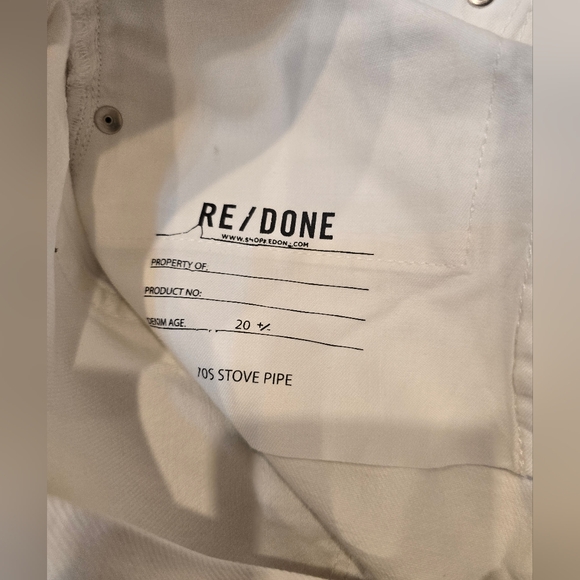 NWT Re/Done 70's Stove Pipe Jeans Vintage White 30 $265 Sold at Revolve - Picture 13 of 16
